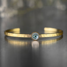 Thin Brass Cuff w/ Picture Image (Deco Eye)