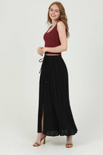 B6A55-ASIS DOUBLE SLIT MAXI SKIRT: White / S