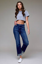 Dark Wash Cuffed Stretch 31" Inseam Straight Jean