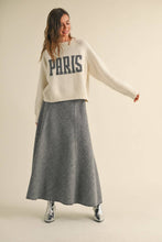 T3823   LETTER FRONT SWEATER TOP: CREAM_NY / L
