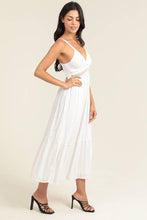 C4A54-EM08 EYELET EMBROIDERED MIDI DRESS WITH LACE INSET: L