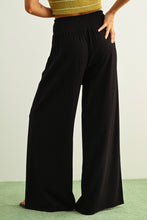MMP469   COTTON LINEN SMOCKED WAIST PANTS WITH TASSEL: DEEP MOSSY / L