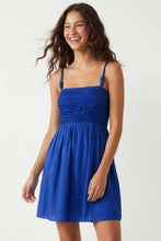Smocking Mini Dress Capri Blue