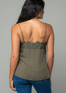 Olive Lace Trim Cami