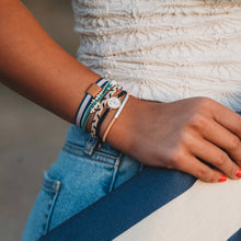 "Anchor" Nautical Colors with Anchor Charm Hair Tie Bracelets: Medium