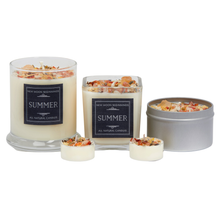 Summer Candle - Herb & Crystal Candle - Seasonal Soy Candle: 12oz Round Glass