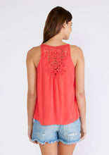 Crochet Lace Scoop Neck Tank Top: Hibiscus