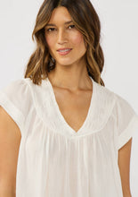 V-Neck Flutter Sleeve Smocked Yoke Top: YELLOW / M