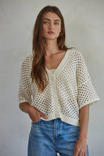 V-Neck Cardigan: Cream