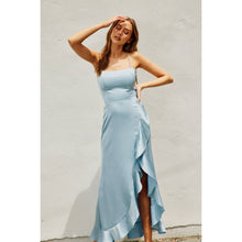 Satin Corset Open Back Ruffled Dress: CHAMPAGNE / S-M-L(3-2-1)