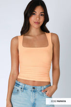 Clean Line Square Shirred Top Papaya