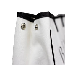 Beach Canvas Tote: White/Black