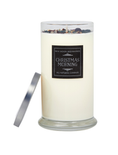 X-mas Morning Candles: 12oz Round Glass