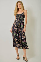 Smocked Nature Print Midi Dress