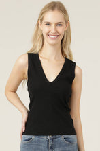 X2EJ6-ASIS RIB KNIT V NECK RAW EDGES TANK TOP: White / L
