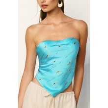 Conversational Strapless Handkerchief Top: POOLSIDE BLUE / S-M-L(2-2-2)