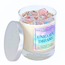 Unicorn Dreams Candle - Soy Candles Flower & Crystal Candles: 7.75oz Glass Jar