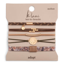 "Adapt" Camo, Gold Charm Antler Hair Tie Bracelet Set: Medium