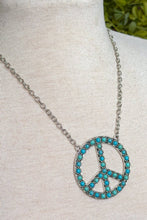 Turquoise Blaze Peace Necklace - Silver