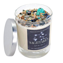 Fall Candles, Halloween Candles, Soy Candle, Crystal Candles: Sagittarius Zodiac / 7.75 oz Glass Jar