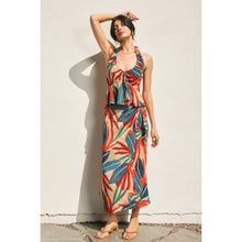 Sun Orange Midi Wrap Skirt