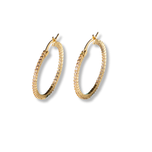 Tarnish Resistant Gold CZ Hoop Earrings