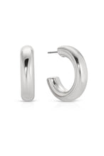 Small Thick Classic Hoops: Rhodium Plated / Small - 1 Inch