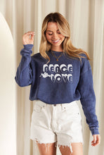 PEACE LOVE Mineral Graphic Sweatshirt: DUSTY FOREST / M