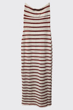 Striped Knit Maxi Dress: Rust / L