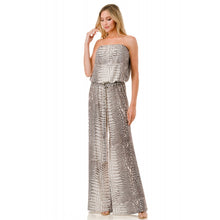 Printed Wide Leg Jumpsuit W/Belt