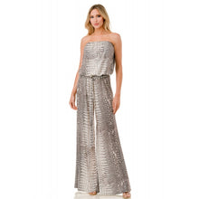 Printed Wide Leg Jumpsuit W/Belt