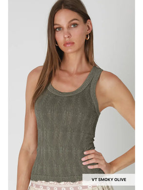 Smokey Olive Lace Top