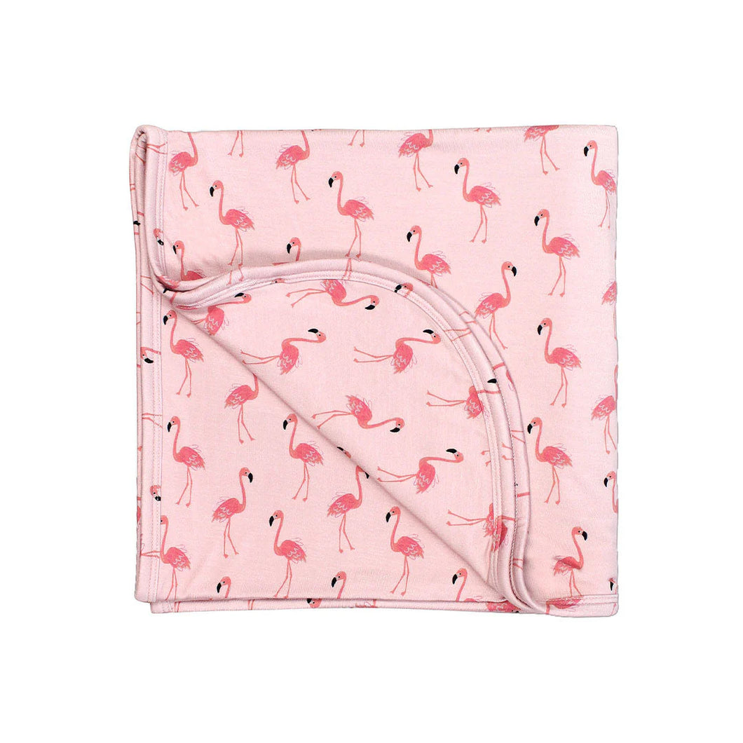 Fancy Flamingos Luxury Bamboo Blanket