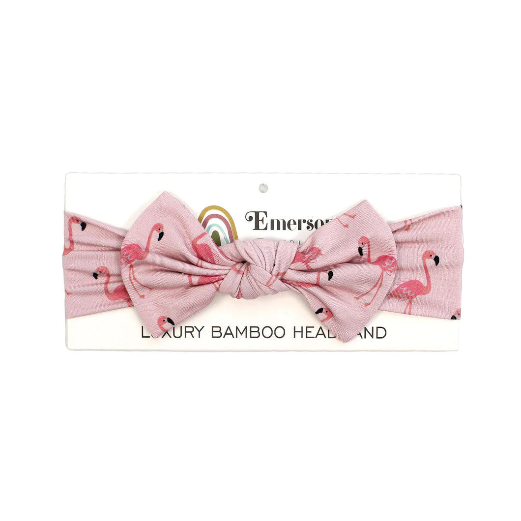 Fancy Flamingos Bamboo Baby Headband