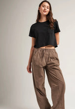 Pima Boxy Crop tee - Black