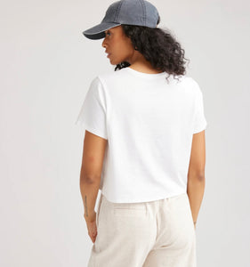 Pima Boxy Crop tee - white