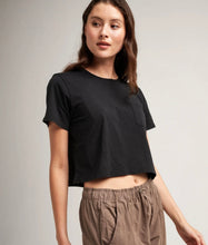 Pima Boxy Crop tee - Black