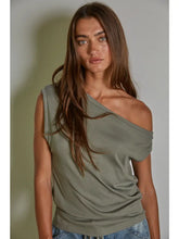 Olive one shoulder top