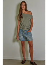 Olive one shoulder top