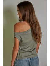 Olive one shoulder top