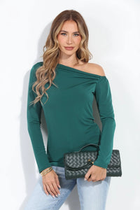 Hunter green VM along sleeve
