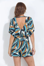 Astr short sleeve -open back romper