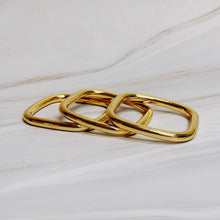 Air Light Square Bangle Set – Sleek Stacking Style in Polished Gold & Mixed Metal Variants: Two Toned