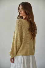 W1106 | Sweater Knit Crochet Round Neck Long Sleeve Top: Jade Green / Medium