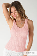 NS8458 - Reversible Lace Textured Tank Top: 2246 French Roast