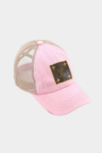 LV Up-Cycled Distressed Trucker Cap: Charcoal