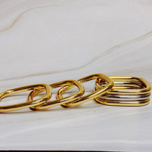 Air Light Square Bangle Set – Sleek Stacking Style in Polished Gold & Mixed Metal Variants: Two Toned