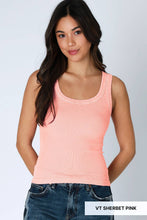 NS8258 - Vintage Reversible Ribbed Tank: Vintage Mist Teal