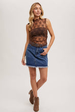 SHEER FLORAL EMBROIDERY MUSCLE-STYLE TANK: IVORY / S