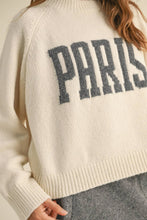 T3823   LETTER FRONT SWEATER TOP: CREAM_NY / M
